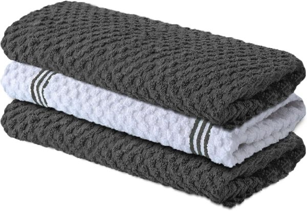 Kitchen Towels 3 Pack Cotton Super Absorbent Infinitee-0