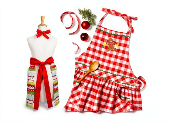 DII Cotton Apron Plaid Design Kitchen Cooking Protection-5