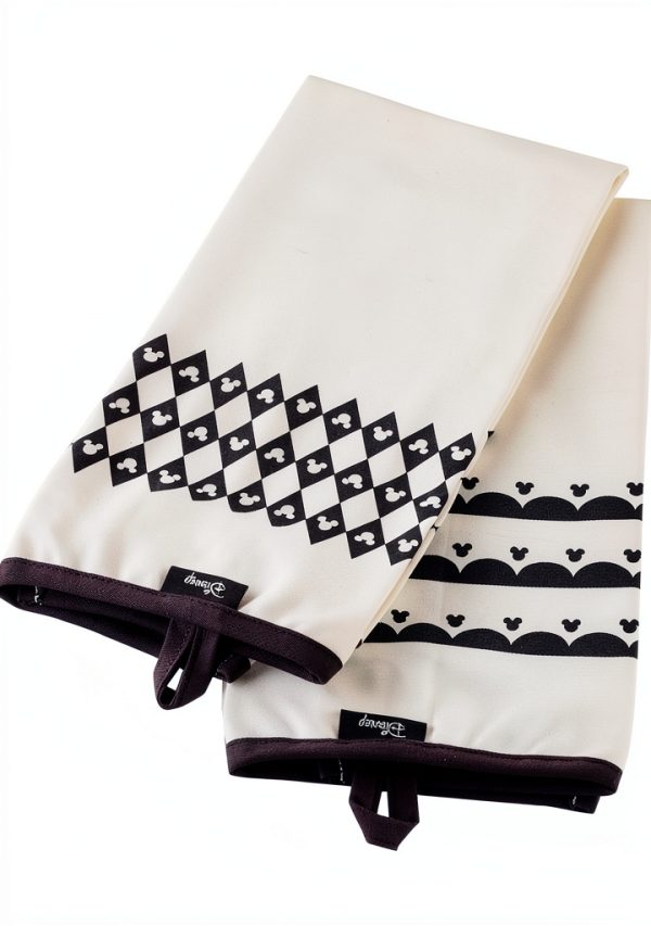 Disney Kitchen Towels White Cotton Geometric Hanging Loop-0