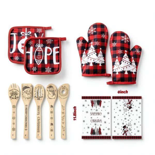 Christmas Kitchen Set Whaline Cotton Apron-2