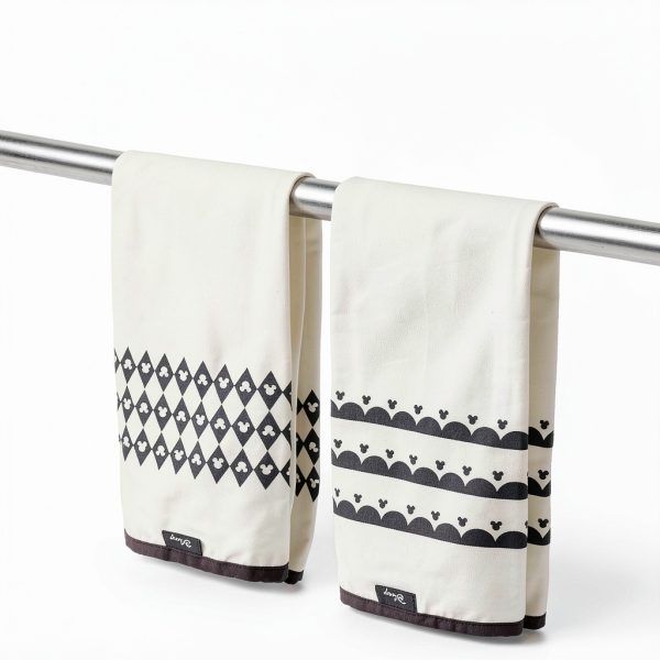 Disney Kitchen Towels White Cotton Geometric Hanging Loop-4