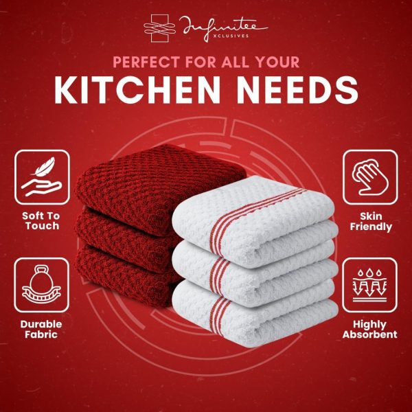 Infinitee Xclusives Kitchen Towels Cotton Super Absorbent 6-5