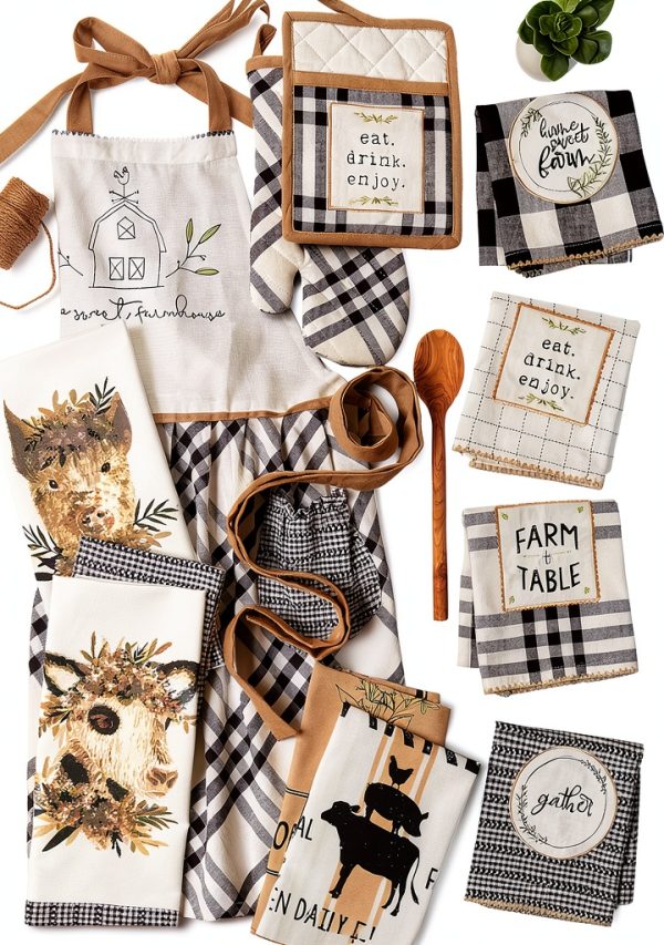 DII Cotton Apron Plaid Design Kitchen Cooking Protection-3