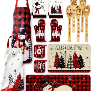 Christmas Kitchen Set Whaline Cotton Apron-0