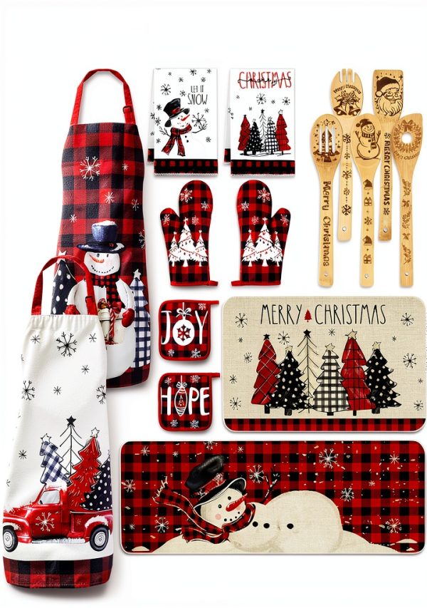 Christmas Kitchen Set Whaline Cotton Apron-0