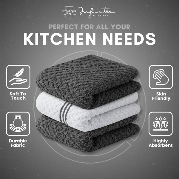Kitchen Towels 3 Pack Cotton Super Absorbent Infinitee-4