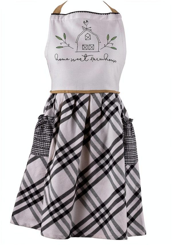 DII Cotton Apron Plaid Design Kitchen Cooking Protection-0