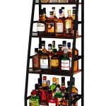 Hayexiha 4-Tier Trapezoid Wine Rack Iron Wood Vintage Brown-0