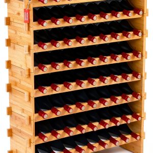 VEVOR Bamboo Wine Rack 72 Bottle Original Wood-0