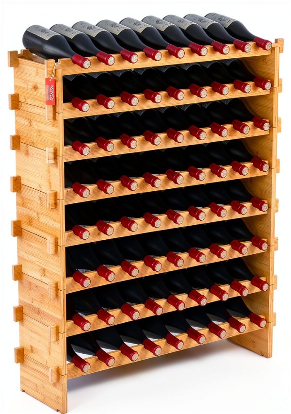 VEVOR Bamboo Wine Rack 72 Bottle Original Wood-0