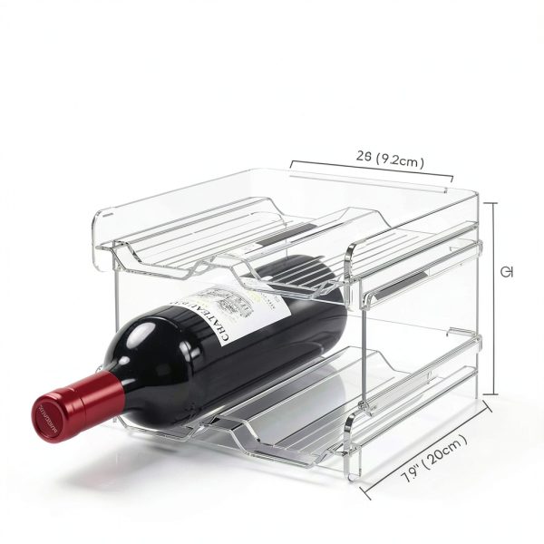 Lifewit Plastic Wine Rack Stackable Tiered Shelf-3