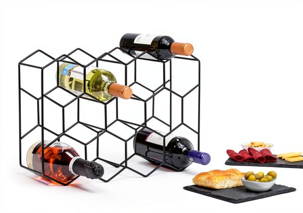 Gusto Nostro Black Wine Rack Modern Design-7