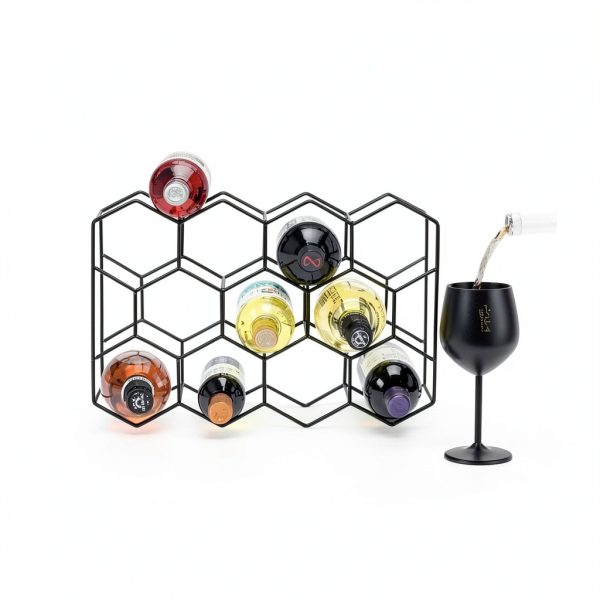 Gusto Nostro Black Wine Rack Modern Design-1