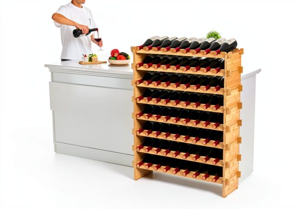 VEVOR Bamboo Wine Rack 72 Bottle Original Wood-1
