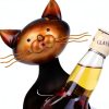 Drincarier Cat Wine Rack Dark Brown Decorative-3