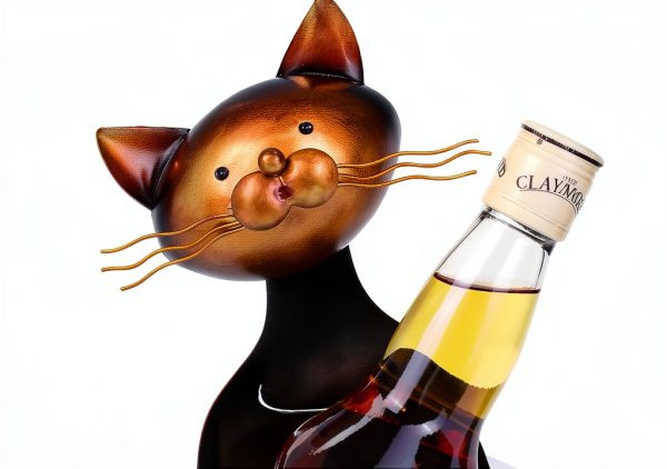 Drincarier Cat Wine Rack Dark Brown Decorative-3
