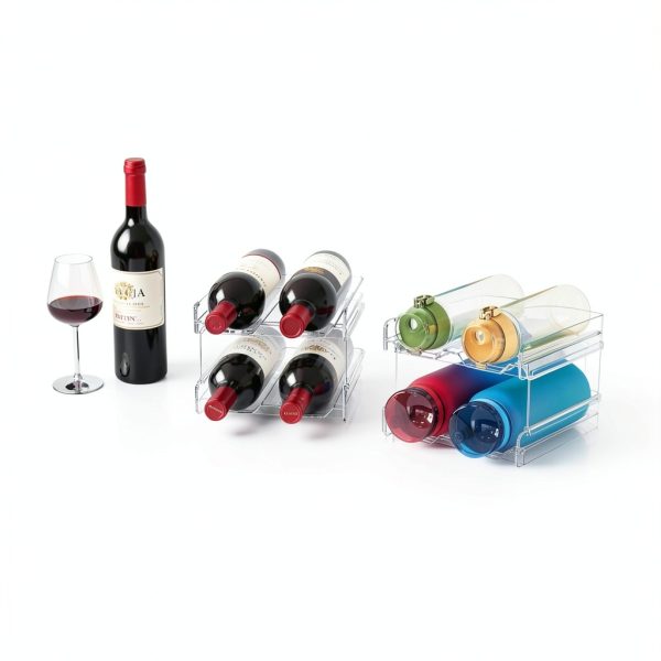 Lifewit Plastic Wine Rack Stackable Tiered Shelf-6