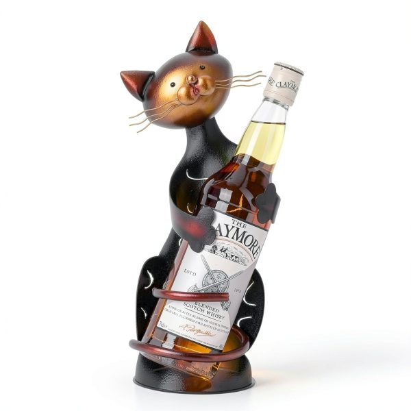 Drincarier Cat Wine Rack Dark Brown Decorative-6