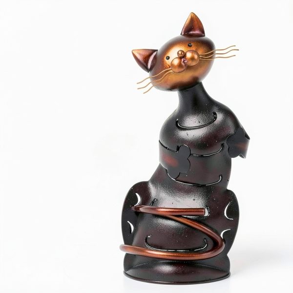 Drincarier Cat Wine Rack Dark Brown Decorative-7