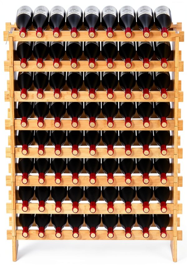 VEVOR Bamboo Wine Rack 72 Bottle Original Wood-8