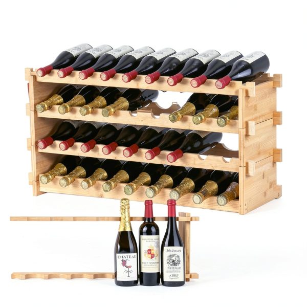 VEVOR Bamboo Wine Rack 72 Bottle Original Wood-2
