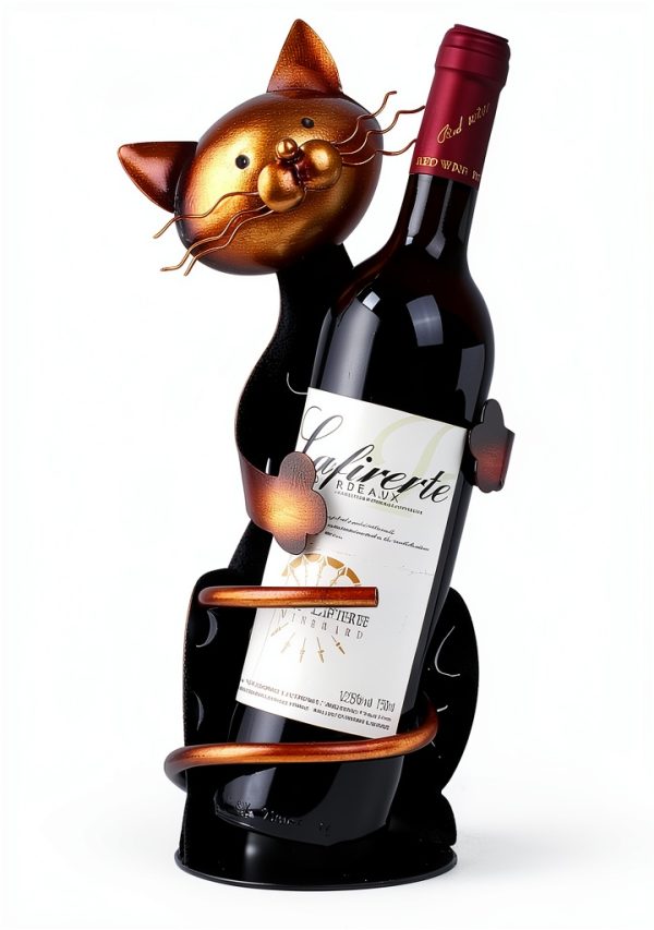 Drincarier Cat Wine Rack Dark Brown Decorative-0