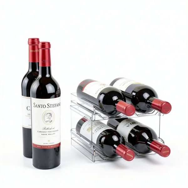 Lifewit Plastic Wine Rack Stackable Tiered Shelf-5