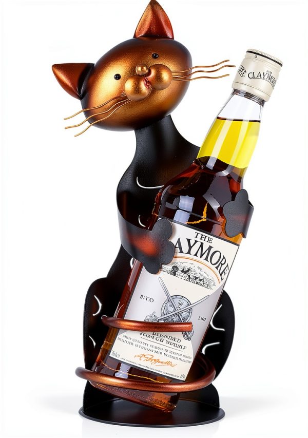 Drincarier Cat Wine Rack Dark Brown Decorative-2