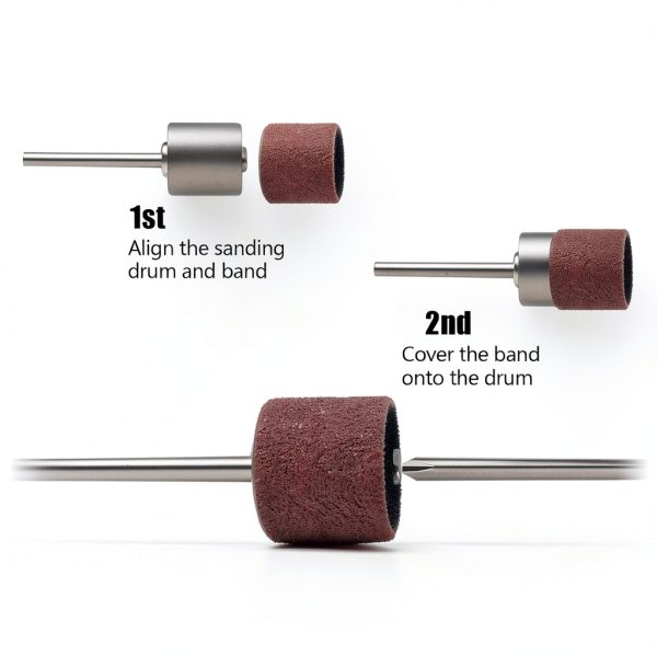 Sanding Drums NIANNIAN 132pcs for Dremel 120 Grit with 12 Mandrels-3
