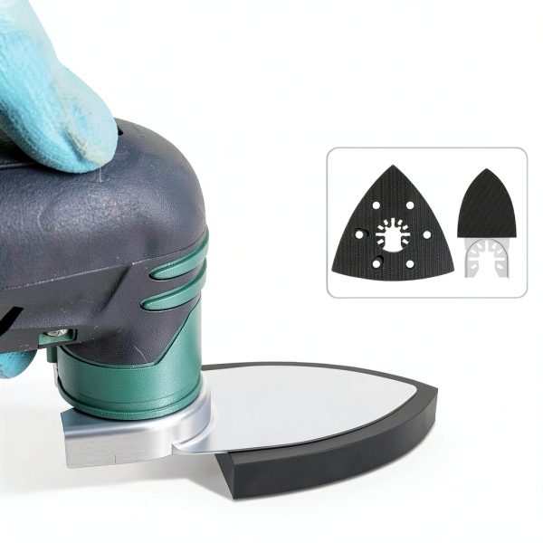127Pcs Oscillating Tool Sanding Pad Kit, 2Pcs Triangle Sanding Pads, 2Pcs Finger Sanding Pad, 120Pcs Sandpaper and 3Pcs Adapters for Wood Plaster Polish Sanding, & Other Surfaces-5